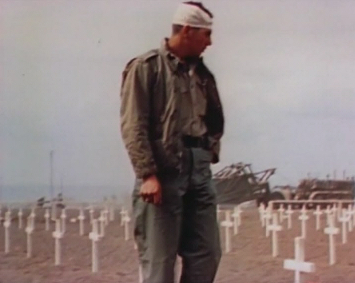 Graves with wounded soldier from To the Shores of Iwo Jima